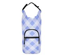 Amooorous Bolsa de agua a cuadros azul y blanco que ahorra espacio para senderismo, senderismo, portabotellas de agua, se adapta a botellas de 20 onzas, 24 onzas, 32 onzas, 40 onzas