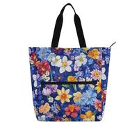 Amooorous Bolsa de mano decorativa para niños, estudiantes, adultos, pintura al óleo con girasoles retro amarillos, bolsa grande con bolsillos con cremallera para la universidad, compras, playa