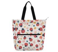 Amooorous Bolsa de mano decorativa para niños, estudiantes, adultos, safari, minimalista, flores, bolso de hombro grande con cremallera para la universidad, compras, playa, arco iris