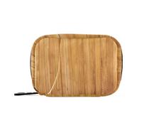 Amooorous Bolsa de medicina de grano de madera marrón con compartimentos desmontables, organizador de píldoras reutilizable para bolso