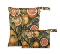 Amooorous Bolsa húmeda grande a prueba de desorden de pomelo, paquete de 2 artículos esenciales de viaje para bebés con asas para playa, piscina