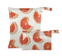 Amooorous Bolsa húmeda y seca a prueba de desorden de pomelo, paquete de 2 artículos esenciales de viaje para bebés con asas para piscina, baño