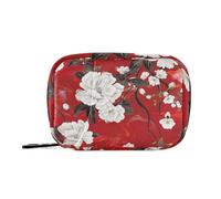 Amooorous Bolsa médica vintage de flores y blancos con compartimentos desmontables, práctico organizador de viaje para bolso