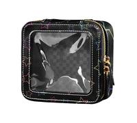 Amooorous Bolsa organizadora de esmalte de uñas transparente impermeable con estrellas de colores neón para mujer, Estrellas de color neón, 1 size