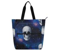 Amooorous Bolsas decorativas para libros, niños, niñas, mujeres, universo, estrellas, calavera, resistente, bolsa de actividades para niños, bolsa de arte con cremallera para escuela, compras, viajes