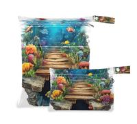 Amooorous Bolsas impermeables con agujero 3D para pared, color blanco, para viajes, paquete de 2 bolsas de pañales esenciales con asas para pañales de bebé, pañales de bebé