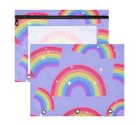Amooorous Bolsas para lápices, carpetas de bolsillo resistentes para cartas de papel A4, paquete de 2 unidades, suministros de arte para profesores, almacenamiento de lentejuelas falsas de colores