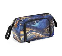Amooorous Bolsas para lápices de gran capacidad con cremallera, multifuncional, estuche para pinceles y lápices, para adolescentes, suministros escolares, surrealismo, un vasto río de estrellas azules