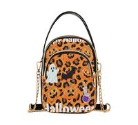 Amooorous Bolso bandolera naranja de Halloween Happy Pumpkin para hombre, bolso cruzado con múltiples bolsillos, bolsos para mujer para viajes