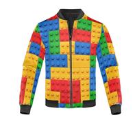 Amooorous Building Blocks - Chaqueta impermeable colorida para hombre, ligera, para compras, para hombre, bloques de construcción coloridos, XXL