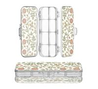Amooorous Caja de plástico diseñada para lápices, diseño retro de rosas rojas William Morris