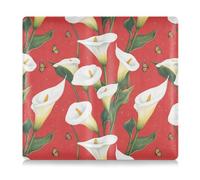 Amooorous Caricatura Calla Lily Flower Red Premium Leather Toursuit Car Registro y Seguro Tarjetero Essential Car Wallet Case para Tarjetas, Documento Esencial Licencia de Conducir, Flor de lirio de