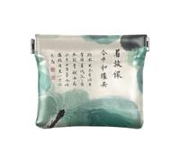 Amooorous Cartera de piel sintética con diseño de poesía y pintura de cultura china, práctico estuche para tarjetas, organizador de dinero para hombres y mujeres, Poesía y pintura de la cultura china