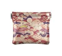 Amooorous Cartera tradicional roja japonesa Ukiyo-e FlowerWomen de cuero para dinero en efectivo, mini cartera para tarjetas para mujer, Flor tradicional japonesa roja Ukiyo-e, 1 size