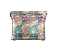 Amooorous Color Fluid Water Ripple - Monedero de cuero impermeable para mujer, bolsa de maquillaje para hombres y mujeres, viajes, Ondulación de agua fluida de color, 1 size