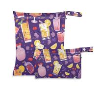 Amooorous Colorido bolso impermeable para traje de baño, 2 unidades de artículos esenciales de viaje para bebé con asas para piscina, guardería