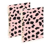 Amooorous Cuaderno de espiral de rayas anchas con estampado de leopardo de tamaño A5 de 8.3 x 5.7 pulgadas, cuaderno de espiral resistente de un solo asunto, 60 hojas para planificador y negocios