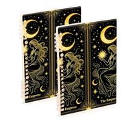 Amooorous Cuaderno de figuras de diosa celestial mística de tamaño A5 de 8.3 x 5.7 pulgadas, cuaderno de espiral con rayas universitarias de alambre, 60 hojas para planificador y negocios, paquete de