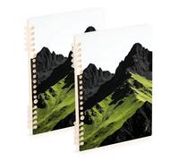 Amooorous Cuaderno de tamaño A5 de 8.3 x 5.7 pulgadas, cuaderno en espiral de un solo asunto resistente al desgaste, 60 hojas para viajes y escritura, paquete de 2