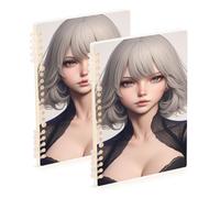 Amooorous Cuaderno de tamaño A5 Sexy Anime Beauty 3D con temática universitaria de 8.3 x 5.7 pulgadas, cuaderno en espiral de un solo asunto resistente al desgaste, 60 hojas para escuela y oficina