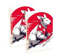 Amooorous Cuaderno de tamaño A5 Wallaby del Día de la Independencia del 4 de julio de 21 x 14,5 cm, resistente al desgaste, 60 hojas de rayas anchas para viajes y escritura, paquete de 2