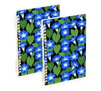 Amooorous Cuaderno encuadernado de tamaño A5 de estilo victoriano Morning Glory Wildflower Vine_00001_00001, cuaderno encuadernado de 8.3 x 5.7 pulgadas, tapa dura, 60 hojas con rayas anchas para