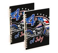 Amooorous Cuaderno forrado de locomotora negra del 4 de julio del 4 de julio, tamaño A5, 8.3 x 5.7 pulgadas, suministros escolares encuadernados con alambre para la universidad, 60 hojas para viajes y