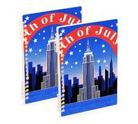 Amooorous Cuaderno rayado tamaño A5 del 4 de julio del Día de la Independencia de 8.3 x 5.7 pulgadas, cuadernos resistentes con rayas universitarias, 60 hojas para viajes y escritura, paquete de 2