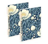 Amooorous Cuaderno universitario de tamaño A5 con patrón de flores vintage de 8.3 x 5.7 pulgadas, cuaderno en espiral de un solo asunto resistente al desgaste, 60 hojas para diario y lista de tareas