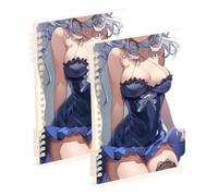 Amooorous Cuaderno universitario Sexy Anime Girl de tamaño A5 de 8.3 x 5.7 pulgadas, cuadernos resistentes con rayas universitarias, 60 hojas para trabajo y aula, paquete de 2
