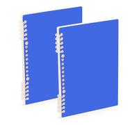 Amooorous Cuadernos de tamaño A5, color azul real, liso, liso, para universidad, 21 x 14,5 cm, suministros escolares de tapa dura para la universidad, 60 hojas para escuela y oficina, paquete de 2