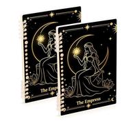 Amooorous Cuadernos de tamaño A5 con diseño de emperatriz celestial mística para la escuela, 21 x 14,5 cm, tapa dura, 60 hojas de ancho, para viajes y escritura, paquete de 2