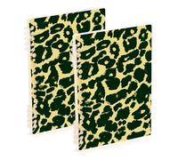 Amooorous Cuadernos escolares tamaño A5 con estampado de leopardo amarillo y negro de 8.3 x 5.7 pulgadas, cuaderno en espiral de tapa dura de un solo asunto, 60 hojas para planificador y negocios