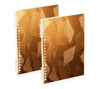 Amooorous Cuadernos rayados de fragmento ámbar tamaño A5 de 8.3 x 5.7 pulgadas, suministros escolares resistentes para la universidad, 60 hojas para trabajo y aula, paquete de 2