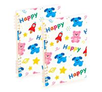 Amooorous Cuadernos universitarios coloridos de tamaño A5 con diseño de perro feliz de 8.3 x 5.7 pulgadas, cuadernos en espiral resistentes con rayas anchas, 60 hojas para planificador y negocios