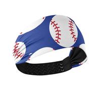 Amooorous Diadema antideslizante para mujer, diseño de béisbol, color blanco y azul, banda elástica para el sudor, para maquillarse, lavarse la cara, voleibol, diademas para el cabello