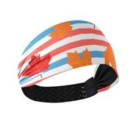 Amooorous Diademas antideslizantes de otoño con hojas de arce para mujer, bandas elásticas anchas para el pelo de mujer, para fútbol, correr, yoga, banda para la cabeza