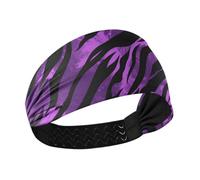 Amooorous Diademas antideslizantes para mujer, diseño de animales, color morado y negro, elásticas, para tenis, voleibol, baloncesto, para el cabello