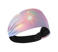 Amooorous Diademas de colores románticas con purpurina para mujer, bandas elásticas para el pelo para senderismo, fútbol, uso diario
