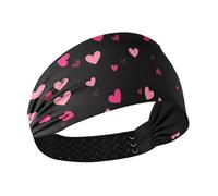 Amooorous Diademas gruesas románticas de amor en San Valentín que absorben la humedad para mujer, bandas elásticas de tenis para fútbol, correr, lavar la cara, vendas para el pelo mujer