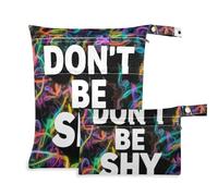 Amooorous Don't Be Shy - Bolsas impermeables para traje de baño, paquete de 2 artículos esenciales de viaje para bebé con asas para guardería, guardería