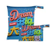 Amooorous Dream Big Slogan Star Blue - Bolsa de pañales impermeable para bebé, 2 unidades, artículos esenciales con asas para gimnasio, gimnasio