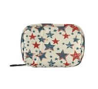 Amooorous Estrellas con elementos de la bandera americana, bolsas de medicina para mujer con compartimentos desmontables, organizadores portátiles para bolso