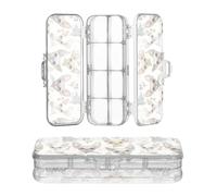 Amooorous Estuche de plástico transparente para lápices, diseño de esfinges, color blanco
