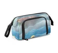 Amooorous Estuche escolar de gran capacidad, estuche multifuncional para brochas y lápices para enfermera, escuela preparatoria, neorrealismo, malvavisco, arco iris, nubes blancas