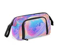 Amooorous Estuche grande de gran capacidad, portátil, suministros escolares para adolescentes, niñas, viajes, surrealismo, colorido planeta cósmico