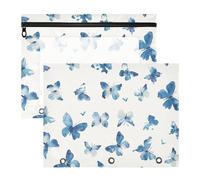 Amooorous Estuche para cosméticos, adorable estuche para bolígrafos A4, cartas, paquete de 2 unidades, para estudiantes, suministros de arte, almacenamiento de mariposas aplastadas