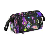 Amooorous Estuche para lápices de gran capacidad con ranura para lápices para la escuela para niñas, suministros escolares divertidos, brillantes, elementos de bruja feliz Halloween