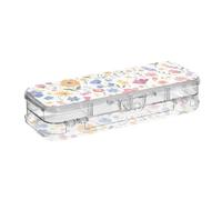 Amooorous Fresh Safari Spring Flowers - Caja de lápices transparente de doble cubierta para manualidades con tapa a presión