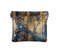 Amooorous Golden Christmas Tree - Monedero pequeño de cuero para mujer, bolsas organizadoras únicas para mujer, Árbol de Navidad dorado, 1 size